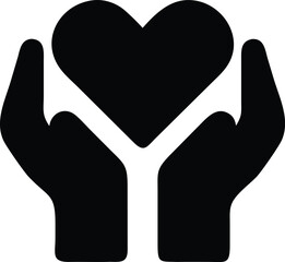 Hand With Heart vector icon. Can be used for printing, mobile and web applications