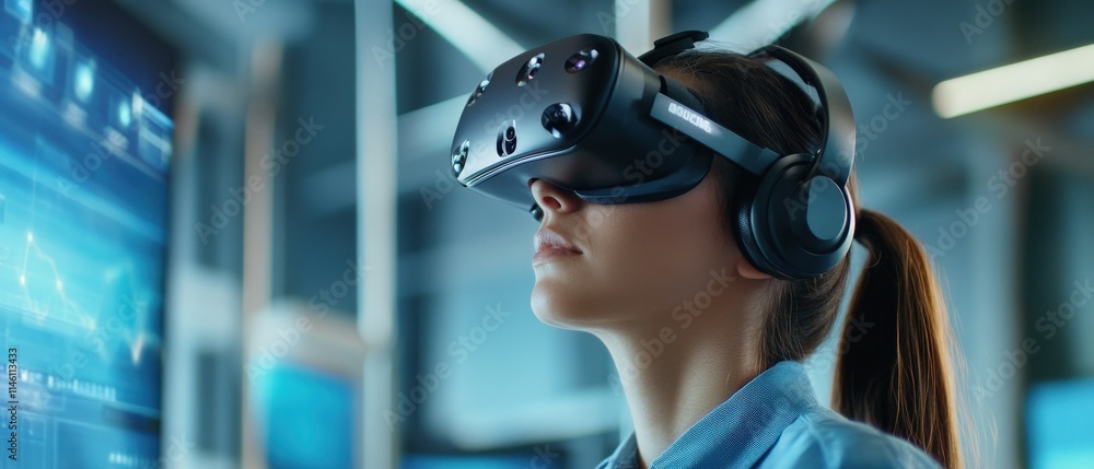 Aufkleber Engineers using VR simulations to optimize the design of wind turbines