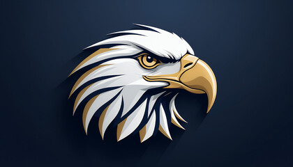 Fototapeta premium Bold Eagle Head Logo Design Against a Dark Background