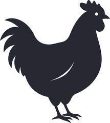 silhouette of a chicken on white background 