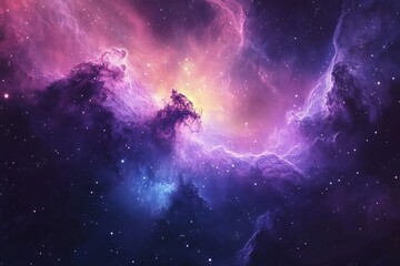 A luminous galactic cloud enfolds a radiant star, capturing the awe-inspiring beauty of the cosmos, filled with rich colors and cosmic wonder.