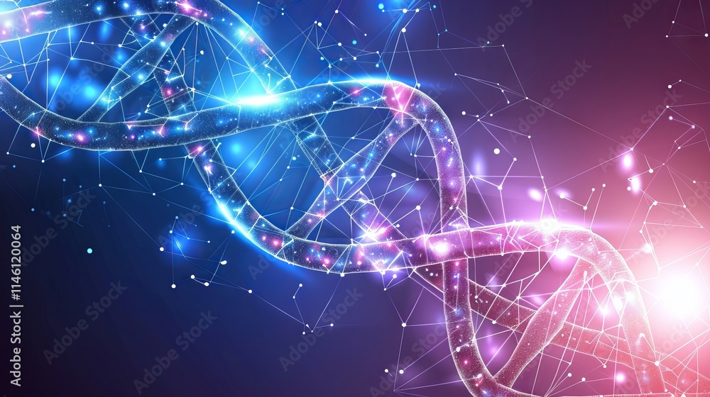 Poster abstract vector dna ]double helix structure with medical science elements and biotechnology backgrou