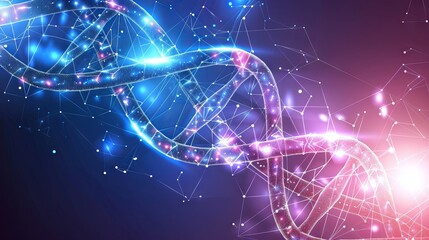 Abstract vector DNA ]double helix structure with medical science elements and biotechnology background for genetic research and healthcare illustrations