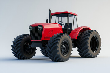 Obraz premium red tractor with large tires, showcasing its robust design and power
