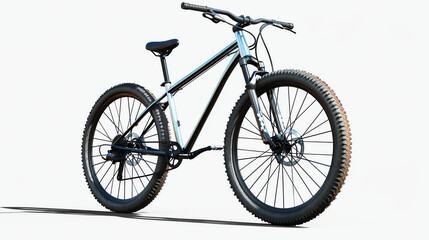 Fototapeta premium Silver-colored mountain bike isolated on a white background