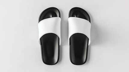Blank Black and White Flip-Flops Mockup
