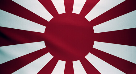 Rising Sun Flag Japanese Imperial Navy Ensign Red Sun White Rays Fabric Texture