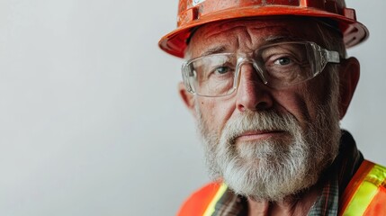 Fototapeta premium Experienced Mature Worker in Safety Gear