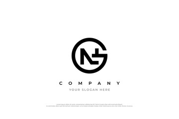 Initial Letter NG Logo or GN Logo Design