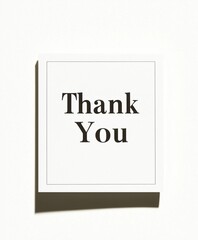 Simple square 'Thank You' card with clean typography on a white background