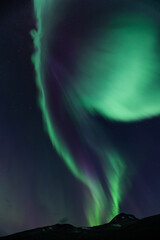 Aurora Borealis in Norwegen beim Arctic Circle Centre , 66° 33′ 55″ , Saltfjellveien Storforshei.