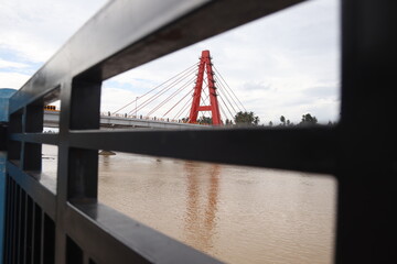 Cable Bridge at Dharmasraya West Sumatera Indoesia
