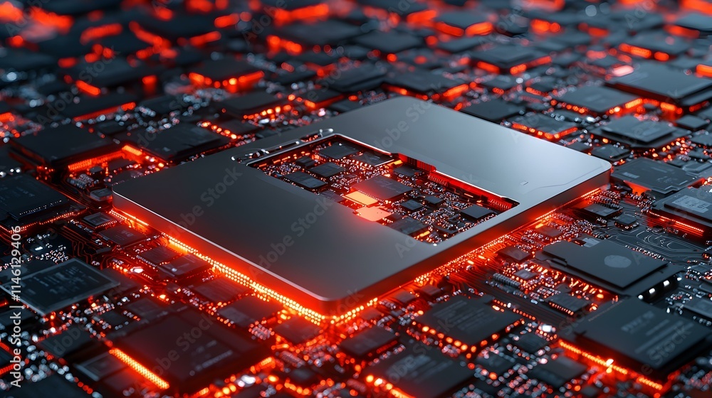 Aufkleber digital data deletion concept with circuit board and glow effects