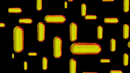 Bright abstract background of colorful pills floating in space