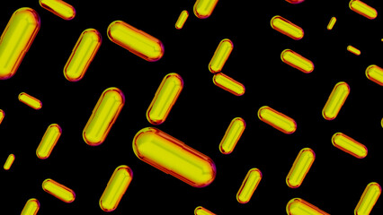 Bright abstract background of colorful pills floating in space