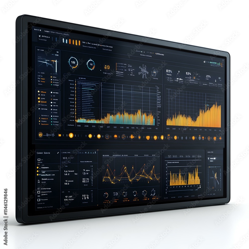 Poster digital display showcasing data analysis for wind turbine systems