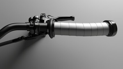Close-up of a motorcycle handlebar with grip and brake lever.