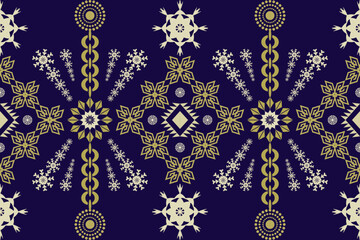 Ethnic Figure aztec embroidery style.Geometric ikat oriental traditional art pattern.Design for ethnic background,wallpaper,fashion,clothing,wrapping,fabric,element,sarong,graphic,vector illustration.