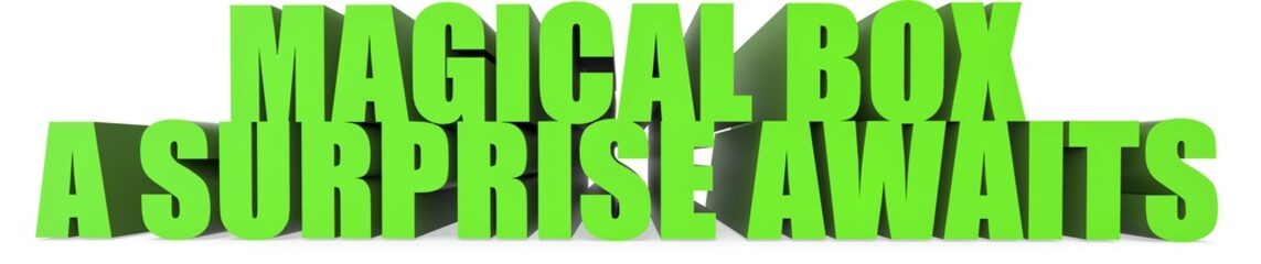 Magical Box a Surprise Awaits, 3d text