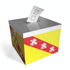 Lorraine - ballot box with flag - 3D illustration