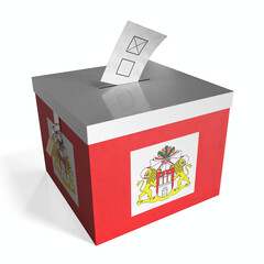 Hamburg - ballot box with flag - 3D illustration