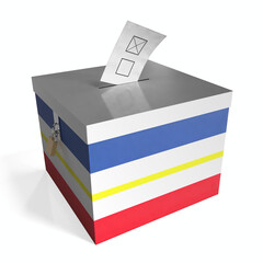 Mecklenburg-Western Pomerania - ballot box with flag - 3D illustration