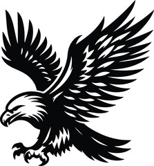 Fototapeta premium Eagle Bird silhouette vector art illustration 
