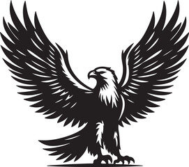 Obraz premium Eagle Bird silhouette vector art illustration