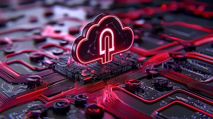 Fototapeta premium Cloud Integration Technology Concept with Circuit Patterns and Design