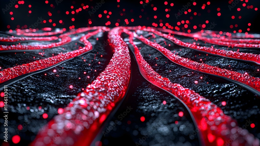 Aufkleber conceptual illustration of gut brain connection with dynamic lines