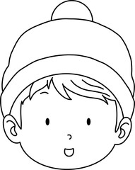 니트모자 소년 흑백