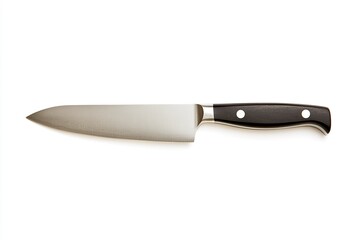 prime plane of a knife, with wooden handle and stainless steel blade.