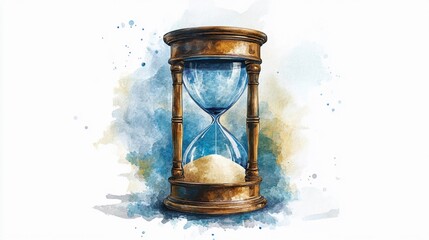 Abstract hourglass with creative detailing symbolizing fleeting time crafted in an imaginative graphic storytelling style