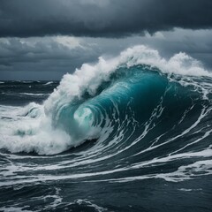 Obraz premium waves crashing on the beach