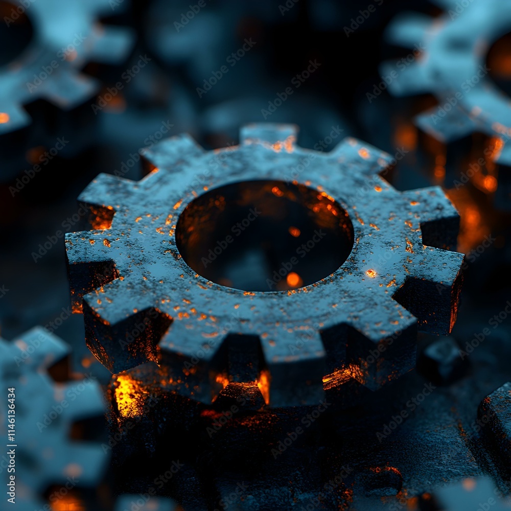 Poster rusty gears illustrating concepts in programming languages