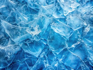 Obraz premium Frozen glacial surface, a blue ice pattern background. Winter wonderland aesthetic, abstract and captivating.