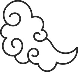 cloud outline chinese new year ornamental celebration vector