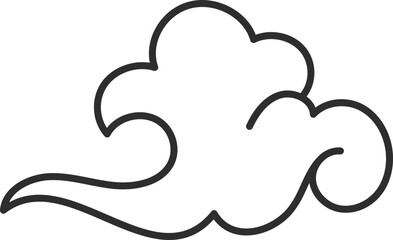 cloud outline chinese new year ornamental celebration vector