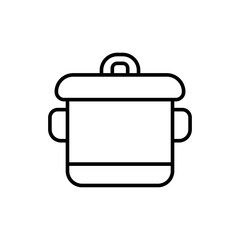 Kitchen pot outline icons, minimalist vector illustration ,simple transparent graphic element .Isolated on white background