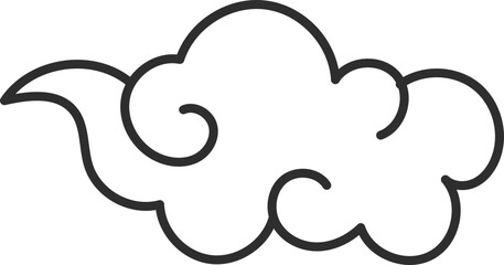 cloud outline chinese new year ornamental celebration vector