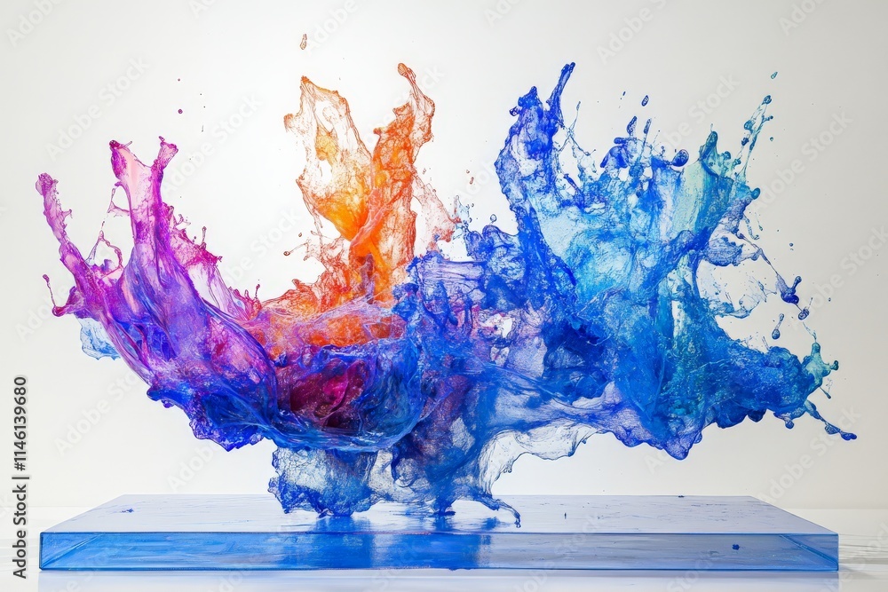 Aufkleber this image features a vibrant and dynamic splash of colors, showcasing a harmonious blend of red, or