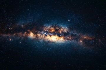 Obraz premium A captivating view of the night sky with the Milky Way providing a vibrant cosmic display, showcasing the beauty and vastness of the universe.