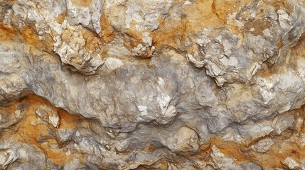 Fototapeta premium Close-up shot of a rugged, textured mountain soil, with visible details of the earth like small rocks, pebbles, and soil layers, in sharp focus.