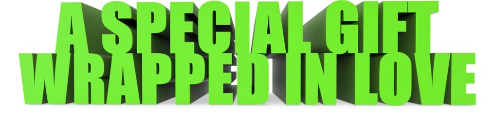 A Special Gift wrapped In Love, 3d text