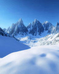 Obraz premium Minimalist Snowy Mountains landscape