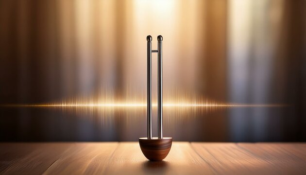 穏やかな光に包まれる音叉の響き
