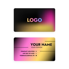 bright modern business card design in a color gradient with logo