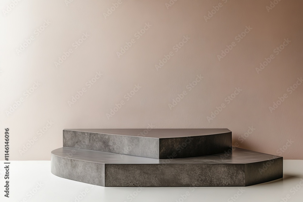 Poster A sleek, minimalist podium with a matte finish stands out against a simple backdrop, representing modern art and design with its refined, understated elegance.