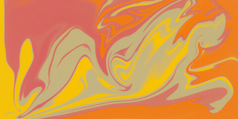 Obraz premium Green, yellow and orange wave gradient grainy background. Illuminated lines in colorful tones. Noise texture effect.