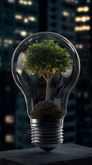 tree growing inside a bulb